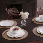 VIDA Croc Reversible 16" Round Placemats Set of 4 (Silver and Gold) - Image 2