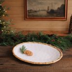 VIDA Bamboo Large Oval Platter (White and Natural) - Image 8