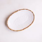 VIDA Bamboo Large Oval Platter (White and Natural) - Image 10