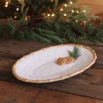 VIDA Bamboo Large Oval Platter (White and Natural) - Image 6