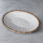 VIDA Bamboo Large Oval Platter (White and Natural) - Image 9