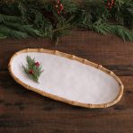 VIDA Bamboo Medium Oval Platter (White and Natural) - Image 6