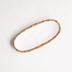 VIDA Bamboo Medium Oval Platter (White and Natural) - Image 3