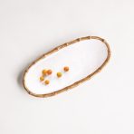 VIDA Bamboo Medium Oval Platter (White and Natural) - Image 4