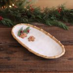 VIDA Bamboo Medium Oval Platter (White and Natural) - Image 8