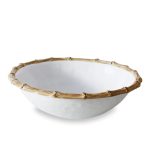 VIDA Bamboo Large Salad Bowl (White and Natural) - Image 2