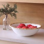 VIDA Bamboo Large Salad Bowl (White and Natural) - Image 8
