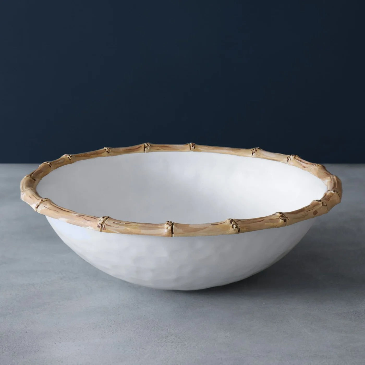 2580_lg VIDA Bamboo Large Salad Bowl (White and Natural) - Image 1