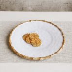 VIDA Bamboo Round Platter (White and Natural) - Image 7