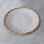 VIDA Bamboo Round Platter (White and Natural)