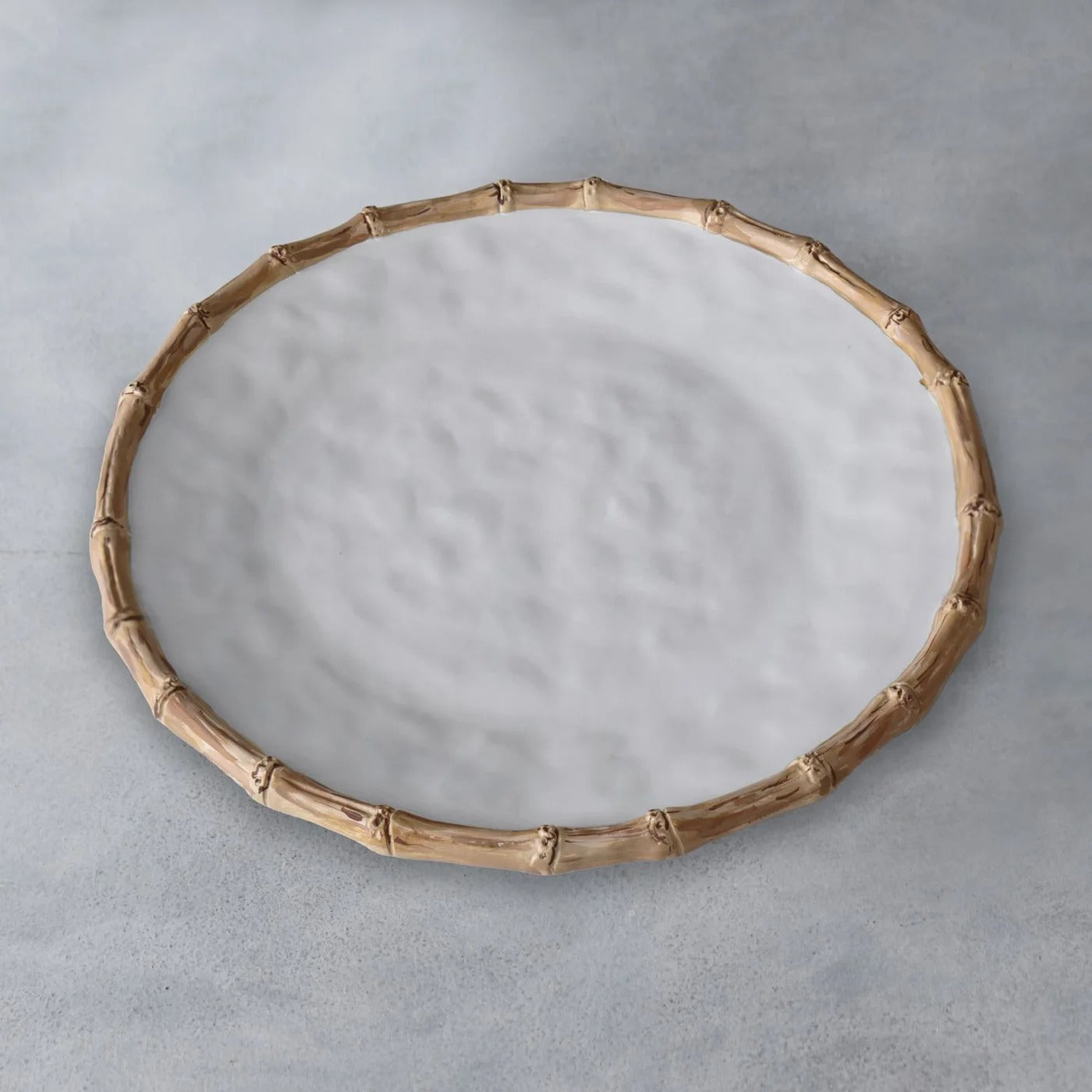 2581_lg VIDA Bamboo Round Platter (White and Natural) - Image 1