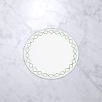 VIDA Round Embroidered Quatrefoil 15.5" Round Placemats Set of 4 (Green)