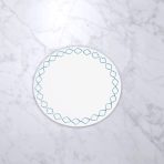 VIDA Round Embroidered Quatrefoil 15.5" Round Placemats Set of 4 (Blue)