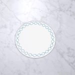 VIDA Round Embroidered Quatrefoil 15.5" Round Placemats Set of 4 (Blue)