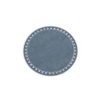 VIDA Round Embroidered Dots 15.5" Round Placemats Set of 4 (Blue and White) - Image 2