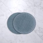 FINAL SALE - VIDA Round Embroidered Swirl 15.5" Round Placemats Set of 4 (Blue)