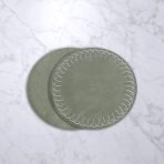 FINAL SALE - VIDA Round Embroidered Swirl 15.5" Round Placemats Set of 4 (Green)