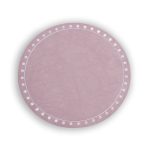 VIDA Round Embroidered Dots 15.5" Round Placemats Set of 4 (Pink and White) - Image 2