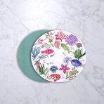 FINAL SALE - VIDA Croc Reversible  15.5" Round Placemats Set of 4 (Coastal)