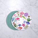FINAL SALE - VIDA Croc Reversible  15.5" Round Placemats Set of 4 (Coastal)