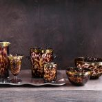 FINAL SALE - GLASS Tortoise and Gold 8" Bowl - Image 2