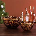 FINAL SALE - GLASS Tortoise and Gold 8" Bowl - Image 4