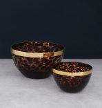 FINAL SALE - GLASS Tortoise and Gold 8" Bowl - Image 3