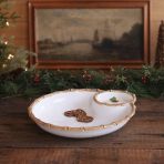 VIDA Bamboo Large Chip & Dip Bowl (White and Natural) - Image 5