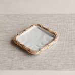 VIDA Bamboo Beverage Napkin Holder (White and Natural) - Image 2