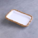 VIDA Bamboo Guest Towel Holder (White and Natural) - Image 3