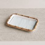 VIDA Bamboo Guest Towel Holder (White and Natural) - Image 2