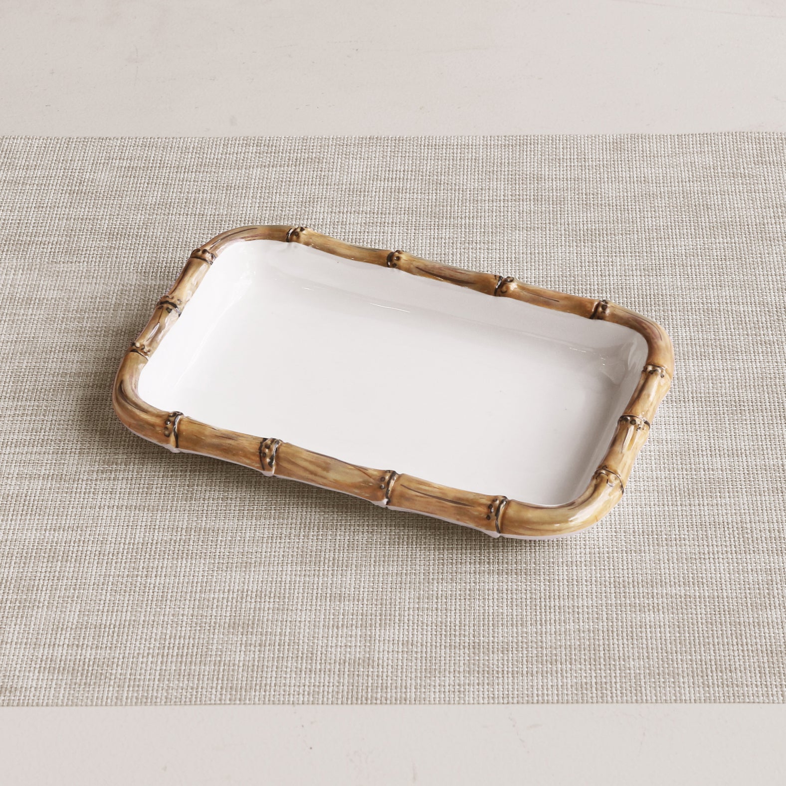 2627-Unstyled VIDA Bamboo Guest Towel Holder (White and Natural) - Image 1
