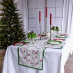 FINAL SALE - LINEN Norelle Runner 108 x 18 (Green and Red Floral) - Image 4