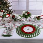 FINAL SALE - LINEN Norelle Runner 108 x 18 (Green and Red Floral) - Image 5