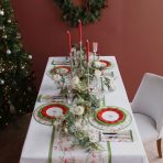 FINAL SALE - LINEN Norelle Runner 108 x 18 (Green and Red Floral) - Image 6