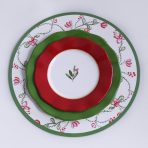 FINAL SALE - VIDA Norelle Reversible 15.5" Round Placemats Set of 4 (Green Gingham) - Image 2