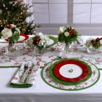 FINAL SALE - VIDA Norelle Reversible 15.5" Round Placemats Set of 4 (Green Gingham) - Image 3