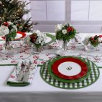 FINAL SALE - VIDA Norelle Reversible 15.5" Round Placemats Set of 4 (Green Gingham) - Image 4