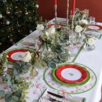 FINAL SALE - VIDA Norelle Reversible 15.5" Round Placemats Set of 4 (Green Gingham) - Image 6