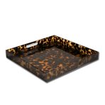 VIDA Acrylic Tortoise Large Square Tray With Handles