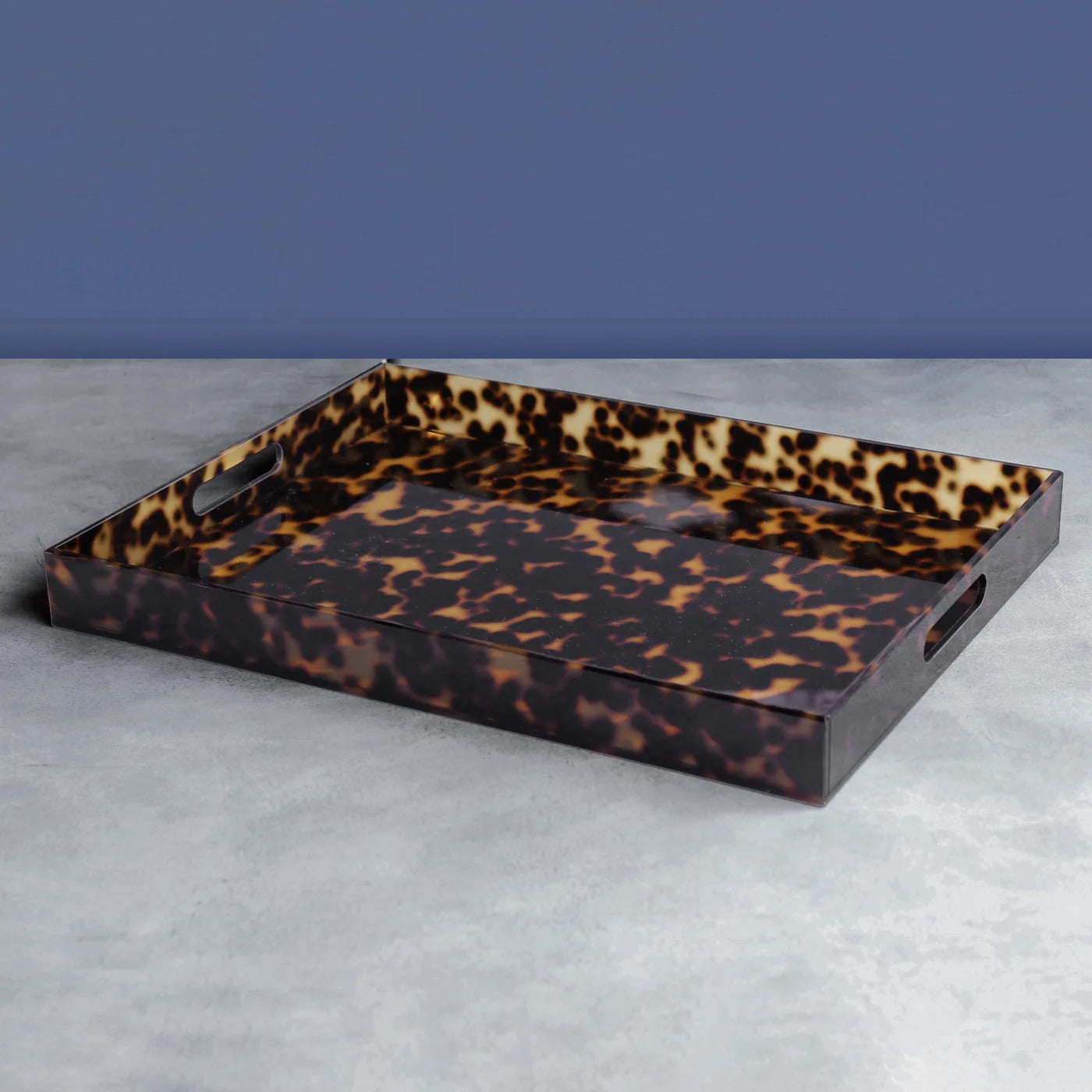 2684_lg VIDA Acrylic Tortoise X-Large Tray With Handles - Image 1