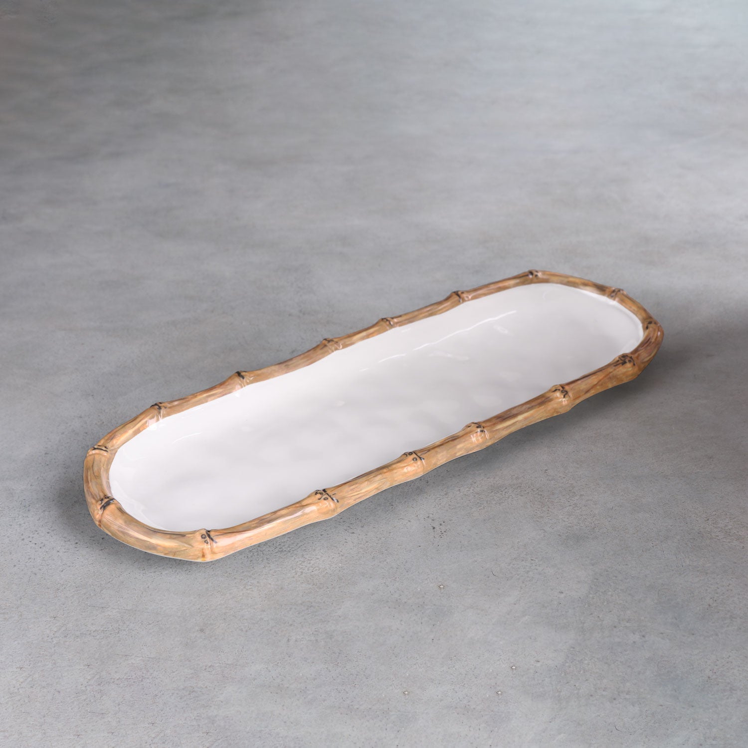 2705 VIDA Bamboo Baguette Platter (White and Natural) - Image 1