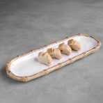 VIDA Bamboo Baguette Platter (White and Natural) - Image 3