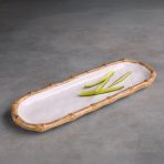 VIDA Bamboo Baguette Platter (White and Natural) - Image 4
