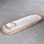 VIDA Bamboo Mini Dip Bowl (White and Natural) - Image 3