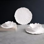 VIDA Lettuce 9" Salad Plate Set of 4  (White) - Image 3