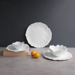 VIDA Lettuce 9" Salad Plate Set of 4  (White) - Image 6