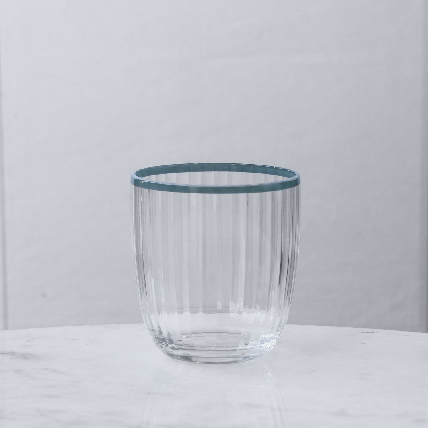 2721 FINAL SALE - VIDA Acrylic Double Old Fashioned Set of 4 (Clear and Blue) - Image 1