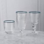 FINAL SALE - VIDA Acrylic Double Old Fashioned Set of 4 (Clear and Blue) - Image 3
