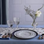FINAL SALE - VIDA Sienna 9.25" Salad Plate Set of 4 (White and Blue) - Image 3